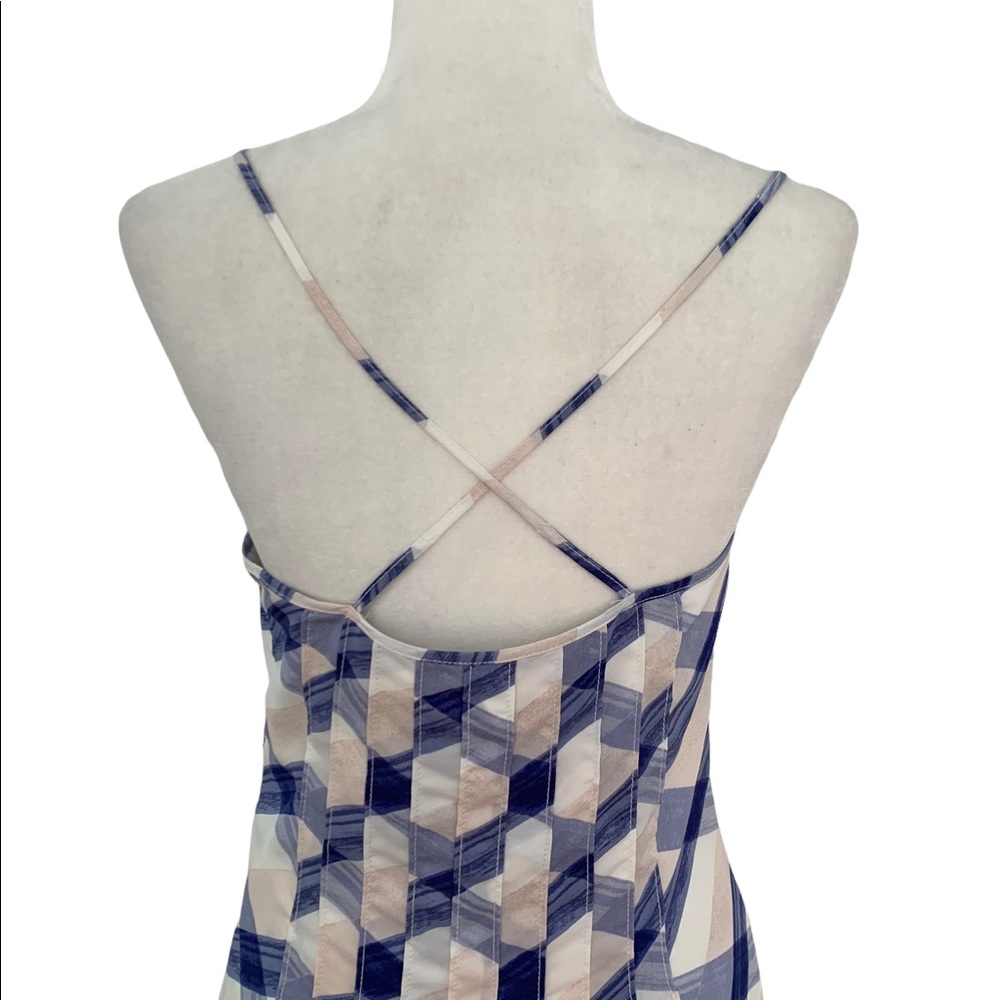 Banana Republic Blue and White Criss Cross Print Strappy Midi Dress | Size 6 - Picture 8 of 12